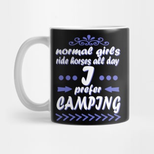 Camping girl campfire tents forest gift Mug